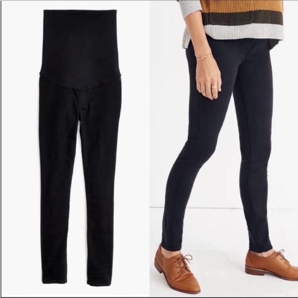 Madewell Maternity Over The Belly Skinny Jeans: Lunar Black Wash - Tencel Denim - Picture 3 of 11